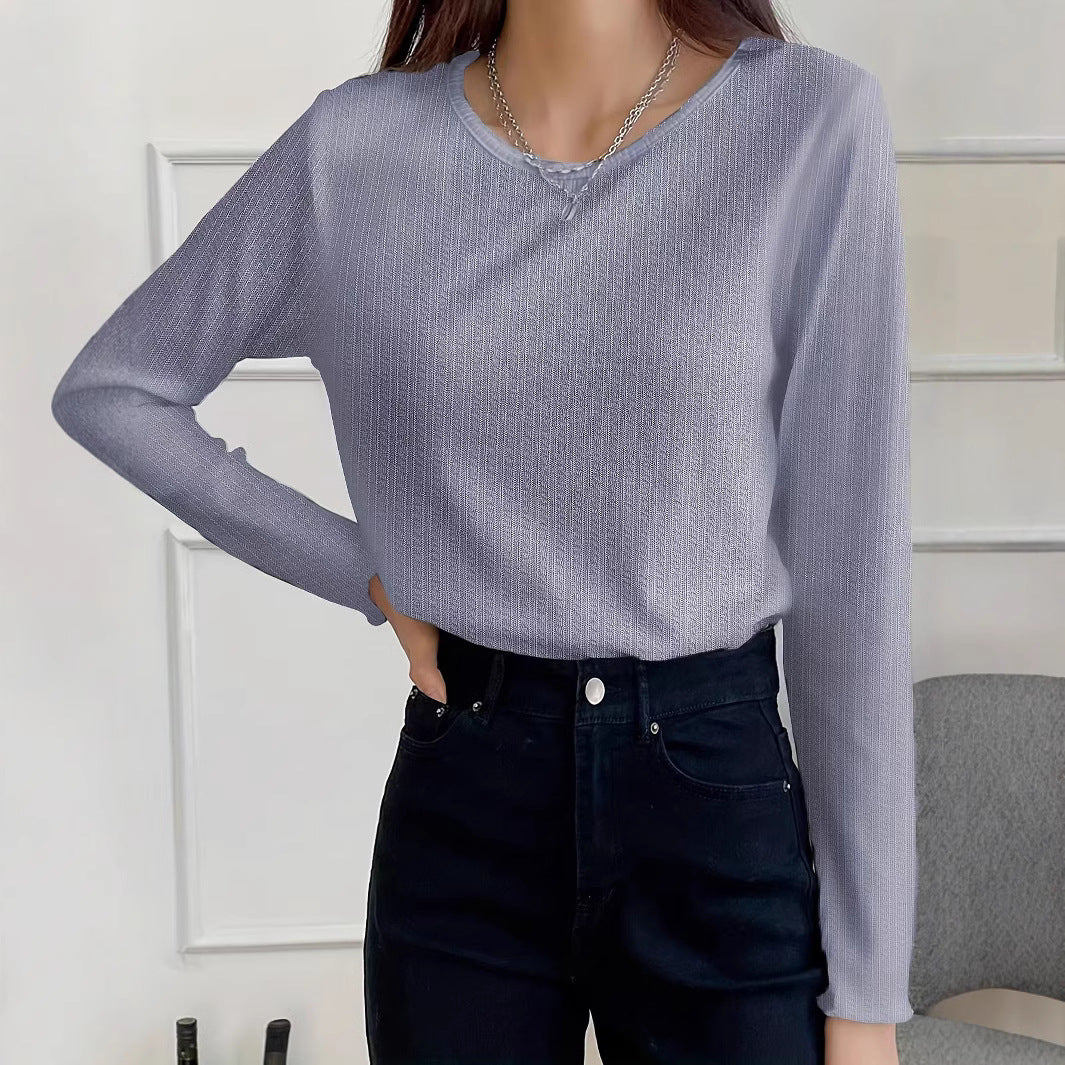 GR | Slim-Fit Versatile Long Sleeve Crew Neck T-Shirt