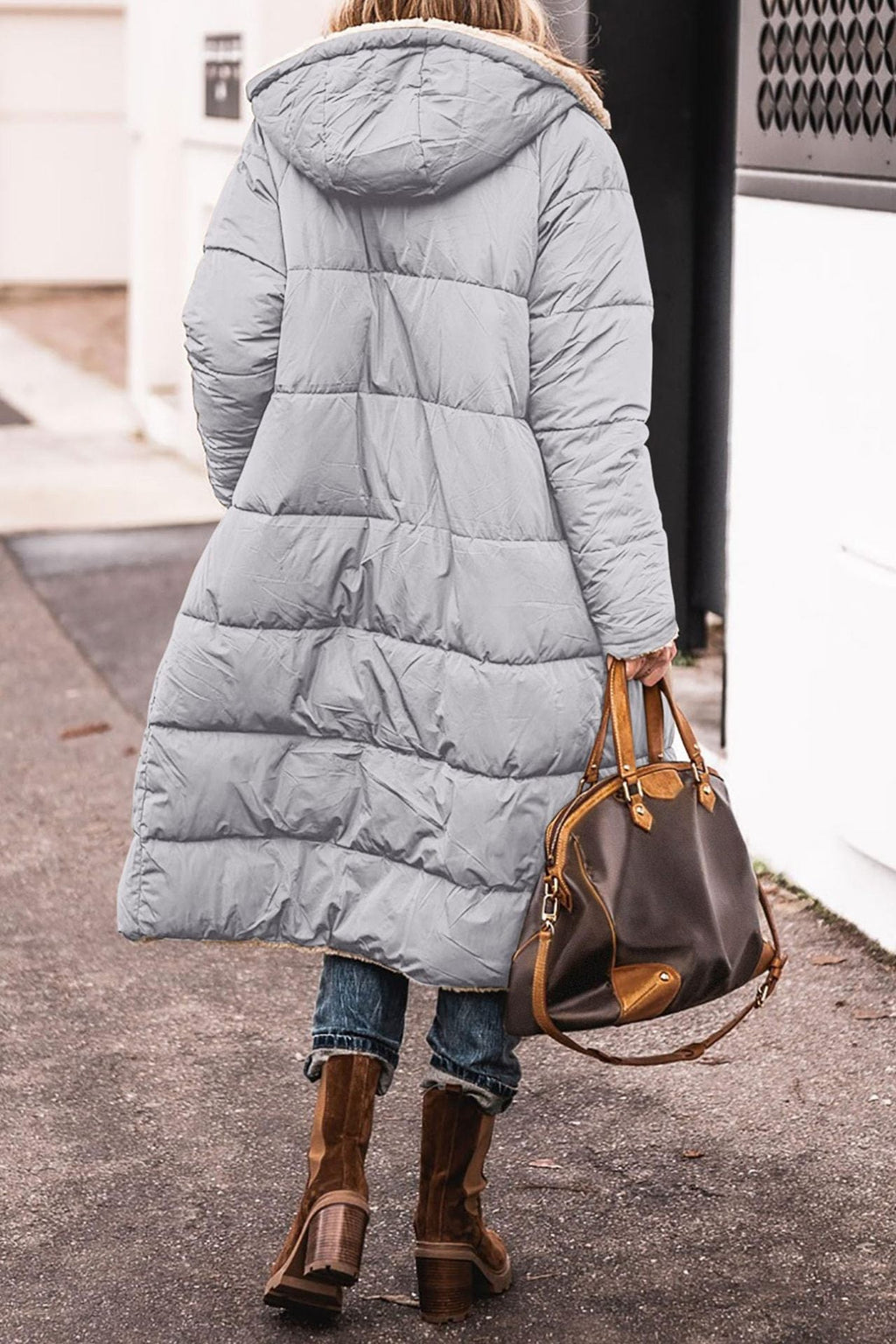 GR | Reversible long puffer jacket