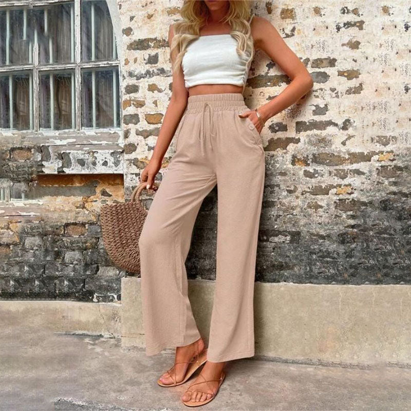 GR | Colorful, airy summer trousers for women with wide legs