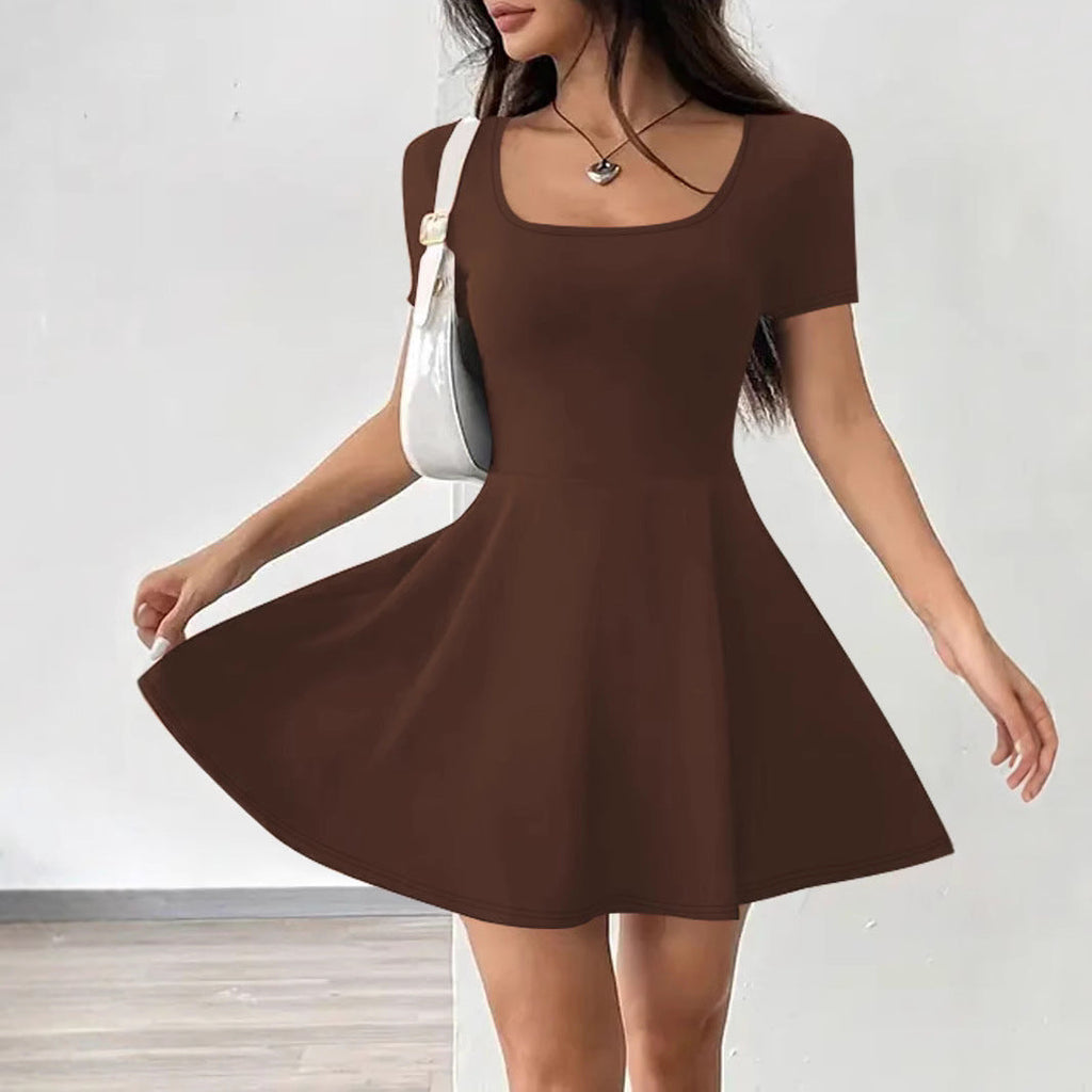 Damen A-linien Kleid mit Rundhalsausschnitt GR
