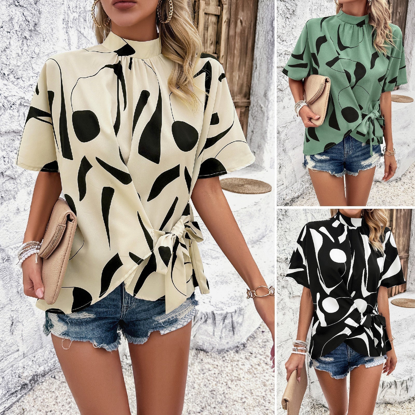 Women's shirt with print pattern 