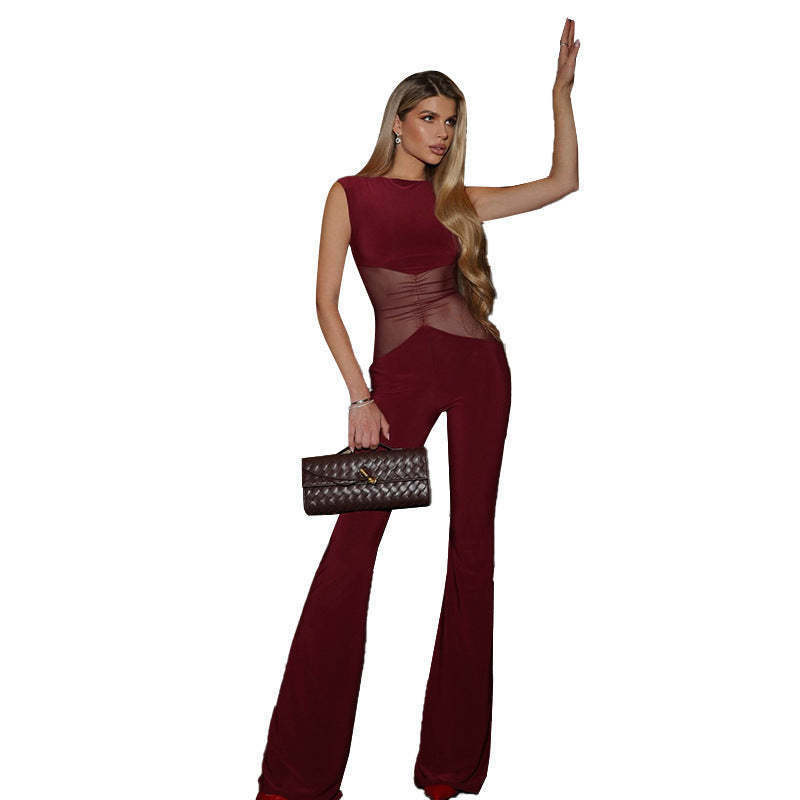 Women's stylish jumpsuit with innovative tailored design and figure-hugging details, size S