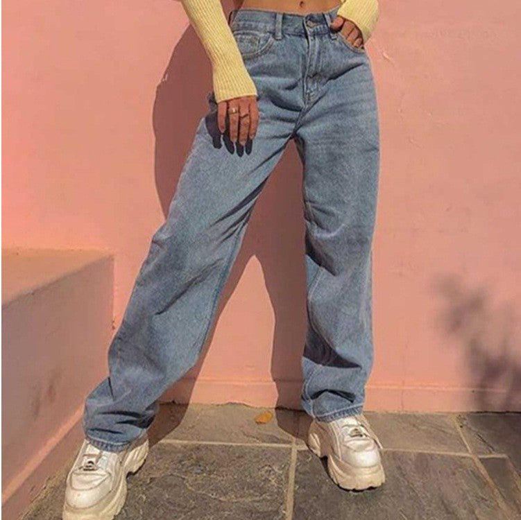 GR | Women's Retro Inspired Wide Leg Denim Blue Jeans