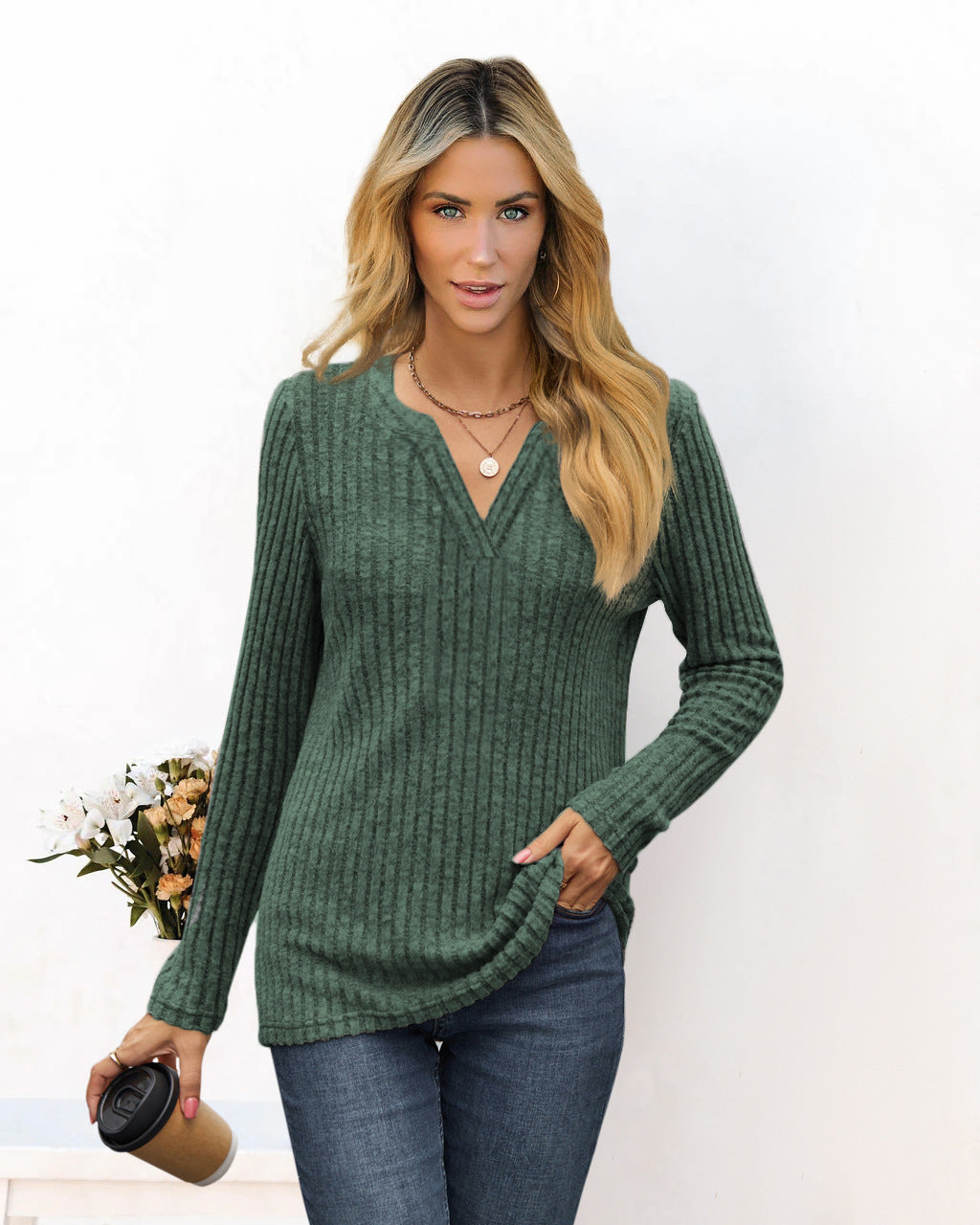 Damen gestreifter Pullover im lässigen Schnitt von GR