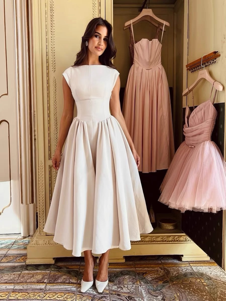 Damen A-linien Kleid mit elegantem Bustier-Oberteil und schwingendem Rock GR