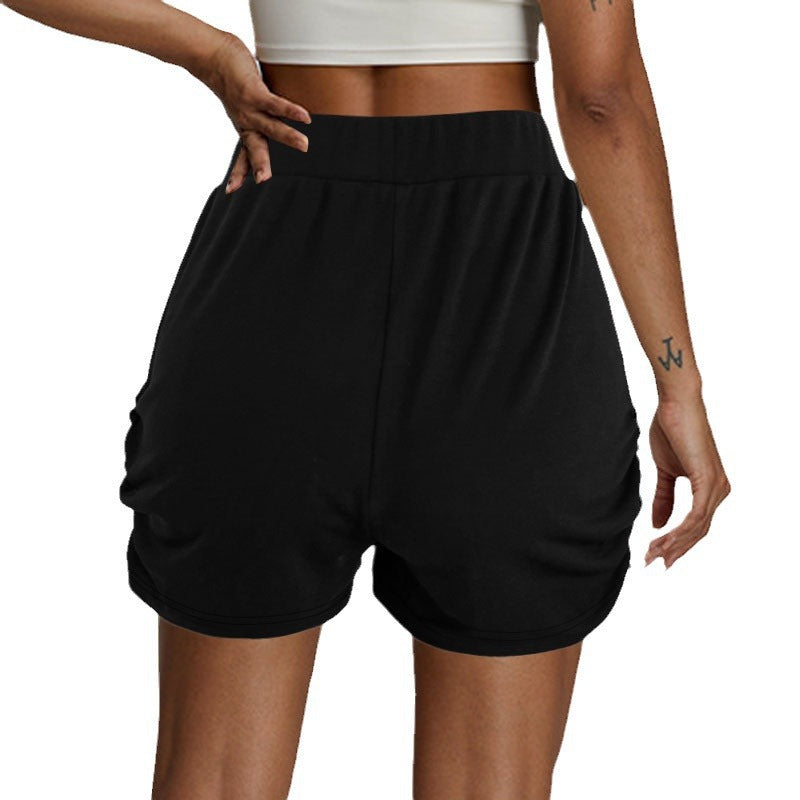 Damen High-Waist Shorts mit praktischen Taschen und modischem Falten-Design GR
