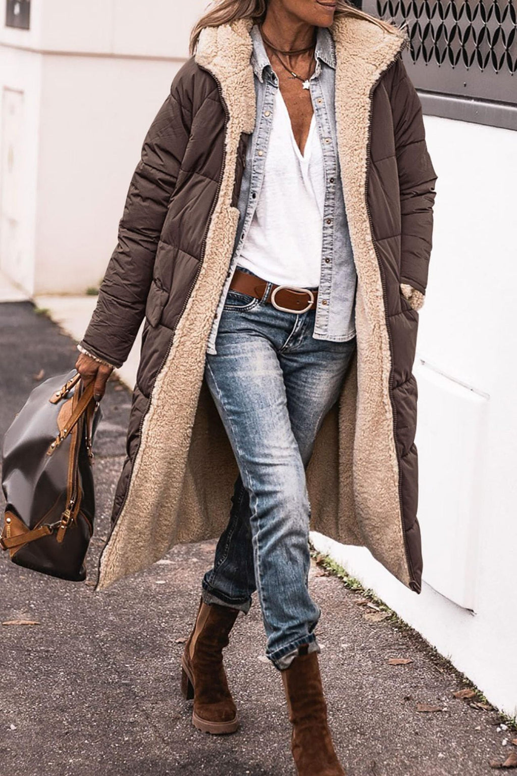 GR - Long, comfortable coat that can be worn on two sides