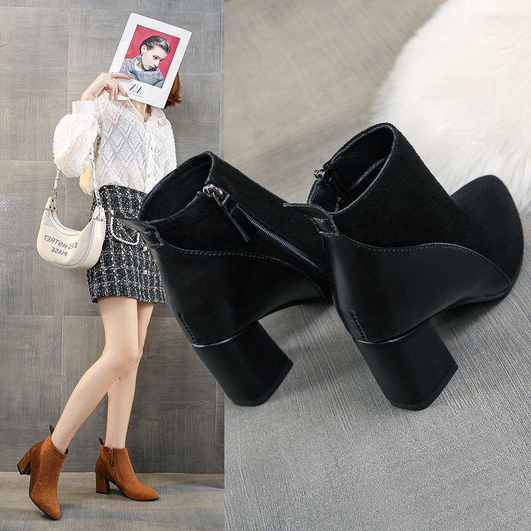 Women's fashionable and elegant ankle boots with trendy block heel, size GR