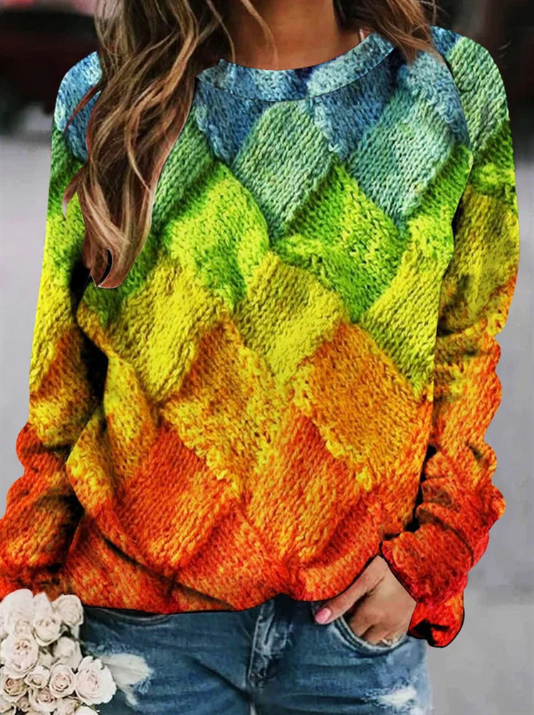 Printed wool sweater