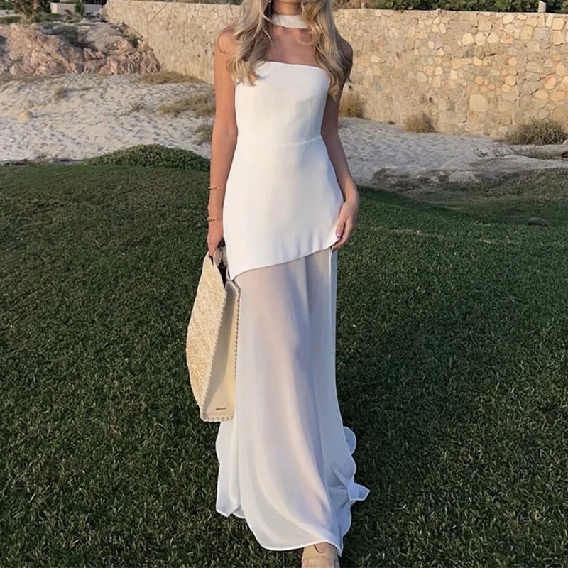 GR | Elegant backless maxi dress with slit
