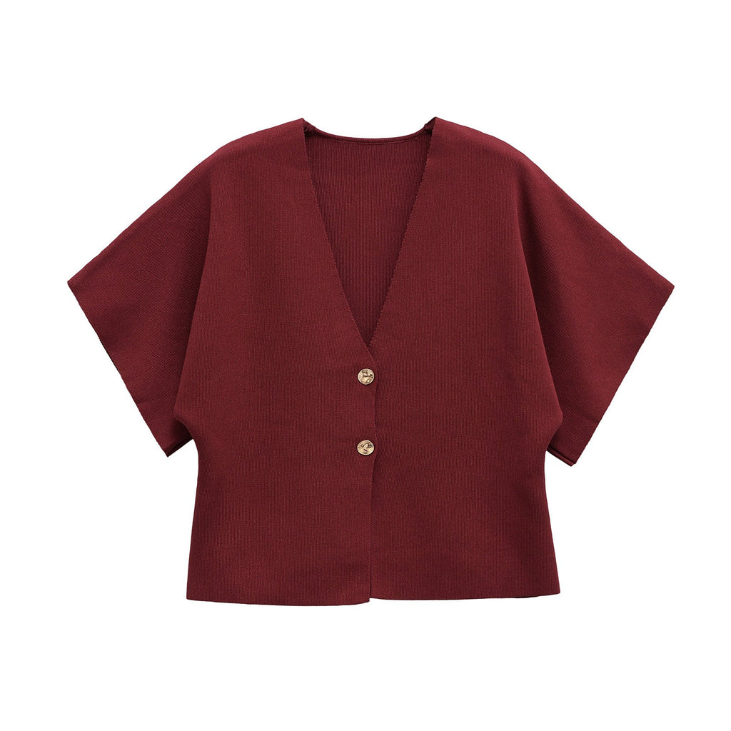 Damen leichte Strickjacke mit elegantem V-Ausschnitt und luxuriösen Knopfdetails GR