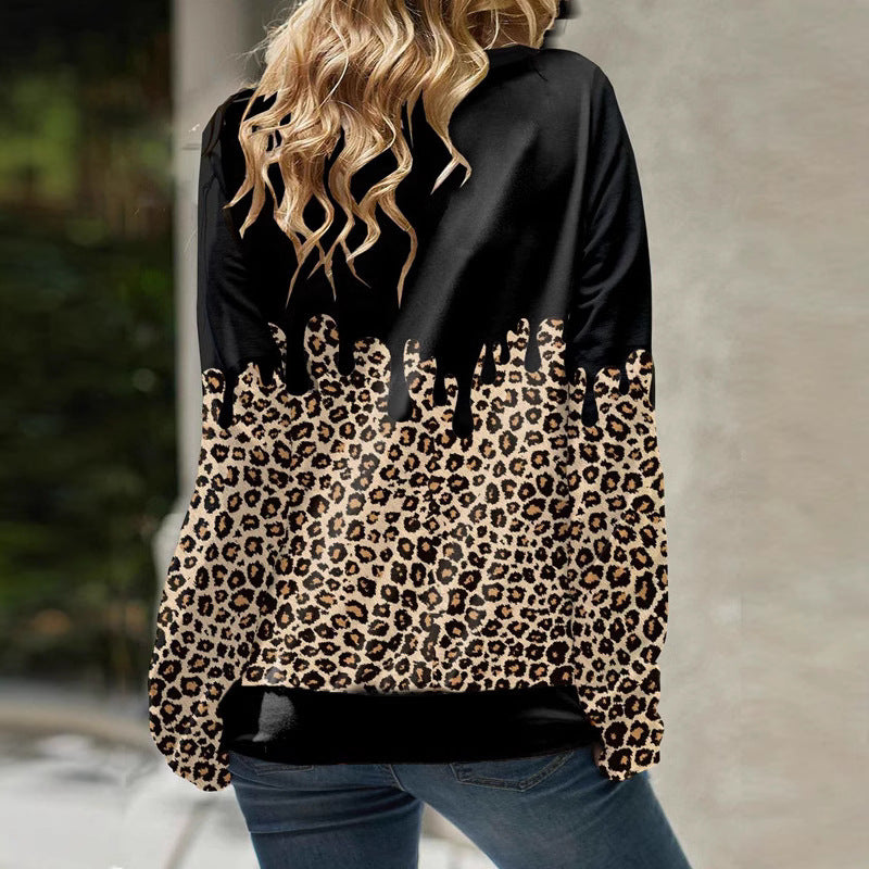 Damen Kapuzenpullover mit trendigem Animal-Print und lässigem Schnitt GR