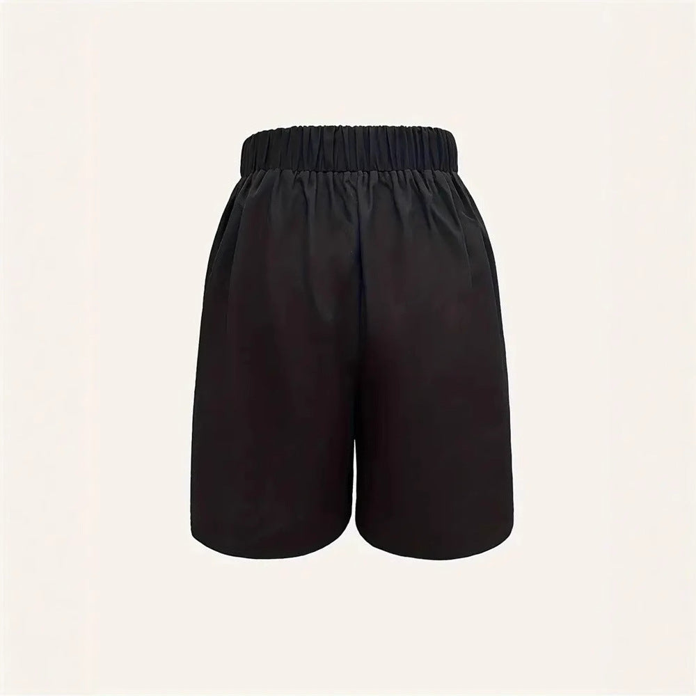 Damen Elegante High-Waist Shorts mit dekorativen Falten GR