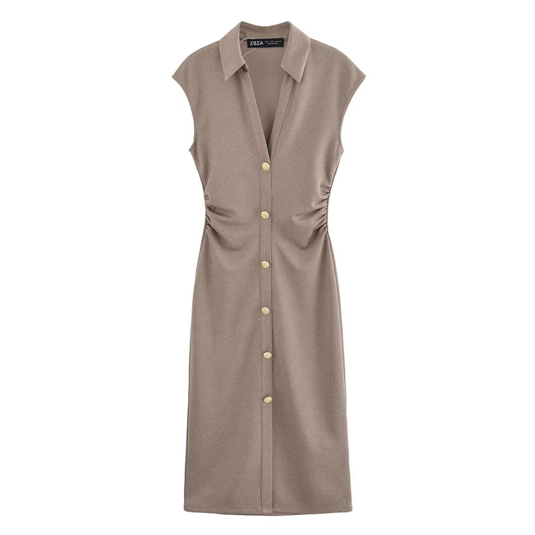Women's shirt dress with elegant button details and a sophisticated cut, size [size]