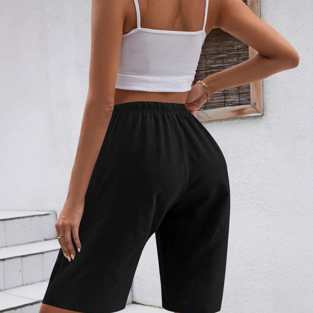 Damen sportive Bermuda-Shorts mit elastischem Bund und verstellbarem Kordelzug GR