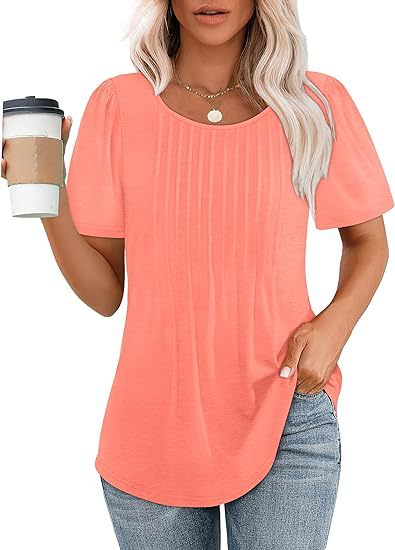 Damen Sommer T-Shirt mit Falten-Design GR