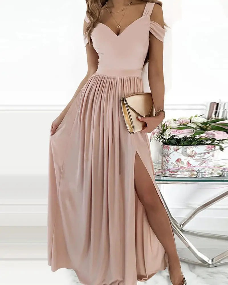 GR | Boho Spaghetti Strap Long Flowing Dress with Slit