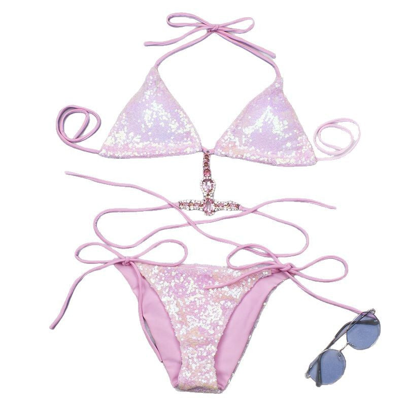 GR | Women's bikini with shiny sequins and elegant jewelry details