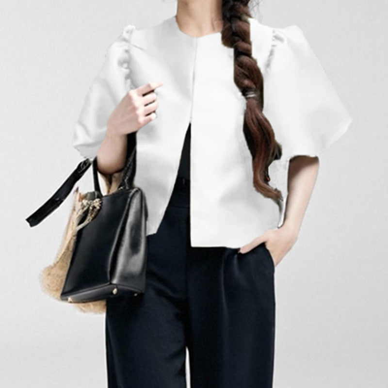 Damen Bluse mit voluminösen Puffärmeln und modernem Design GR