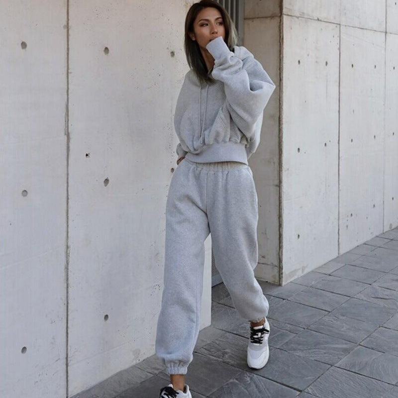 Damen Hoodie und Jogginghose-Set mit lässigem Schnitt und elastischem Bund GR