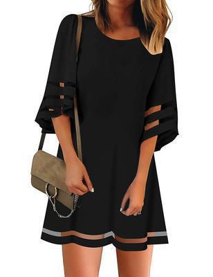 Damen Freizeitkleid mit modischen, luftigen Ärmelöffnungen GR