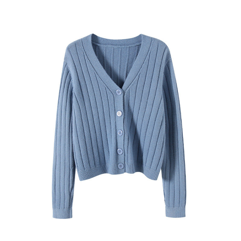 GR | Schnürgestrickter Pullover mit V-Ausschnitt für Damen