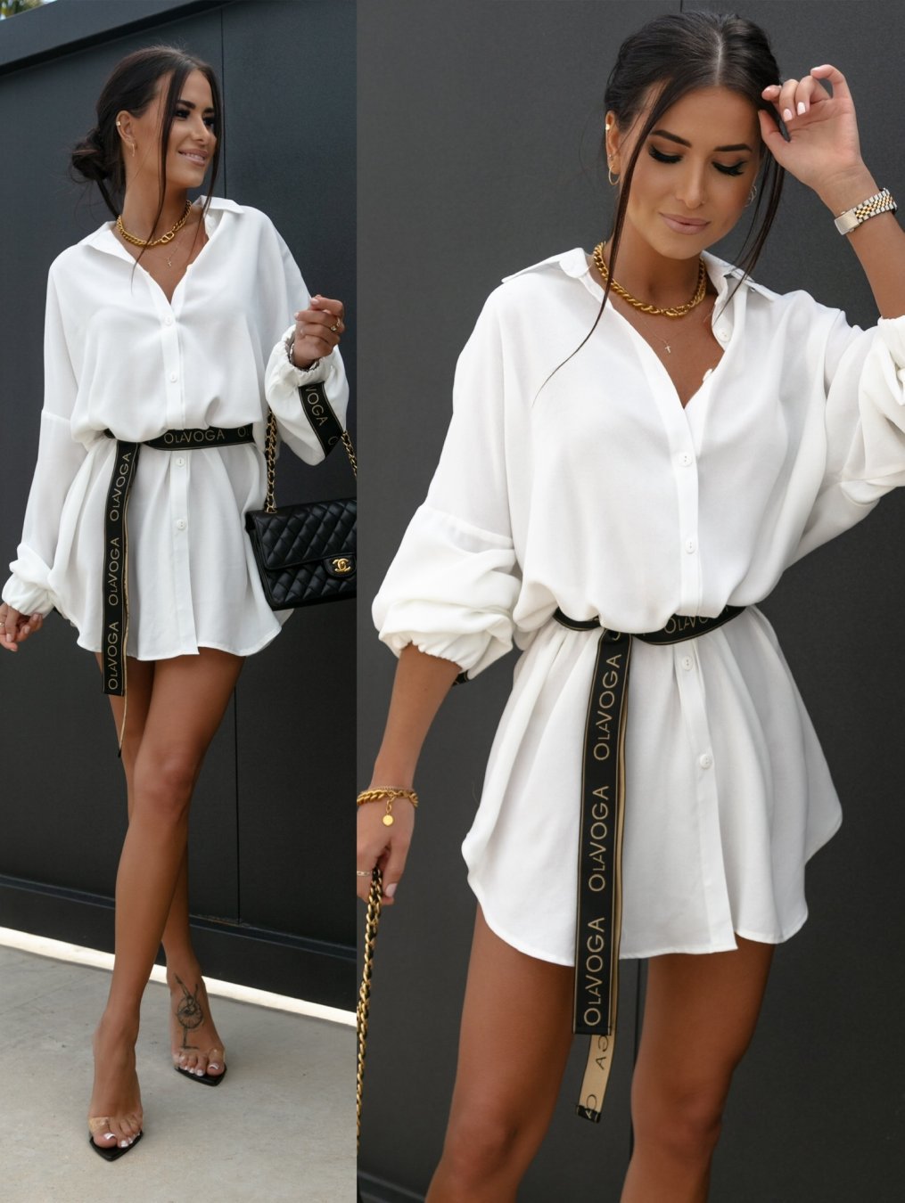 Damen Hemdkleid mit lässigem Schnitt und eleganter Taillierung GR