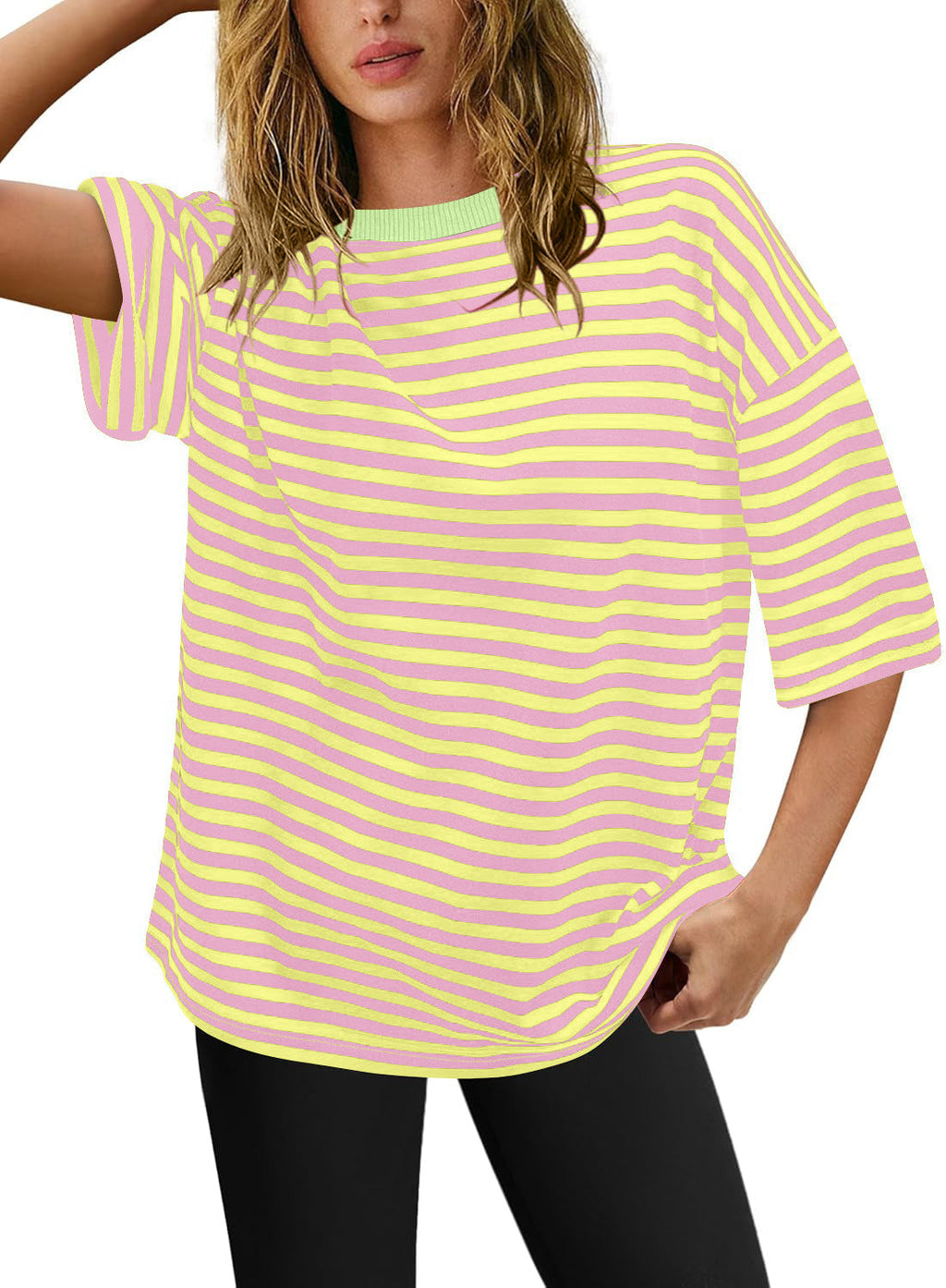 Damen Übergrößen T-Shirt mit Streifenmuster GR