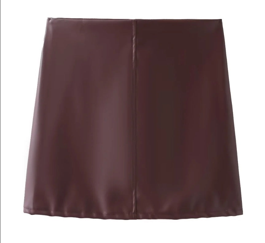 Damen Kunstleder Hemdbluse GR