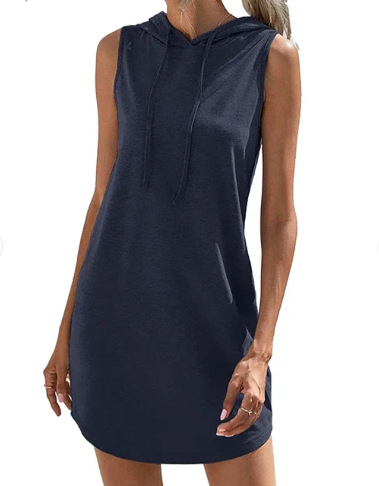 Damen Kapuzenkleid aus atmungsaktivem Jersey-Material GR