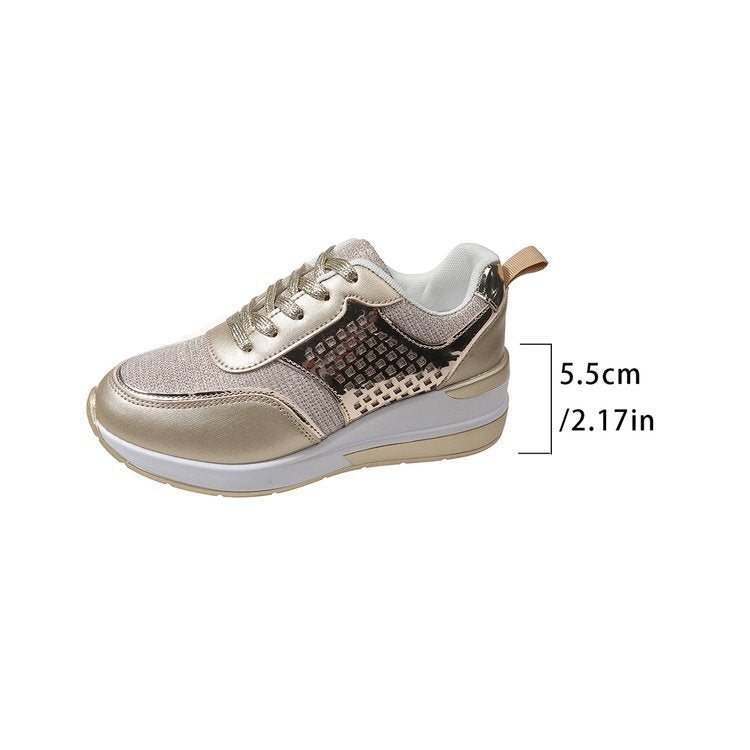 Damen Sneakers mit modischem Metallic-Akzent und atmungsaktiver Dämpfung GR