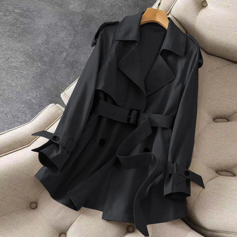 GR | Trench coat with lapel and belt for women
