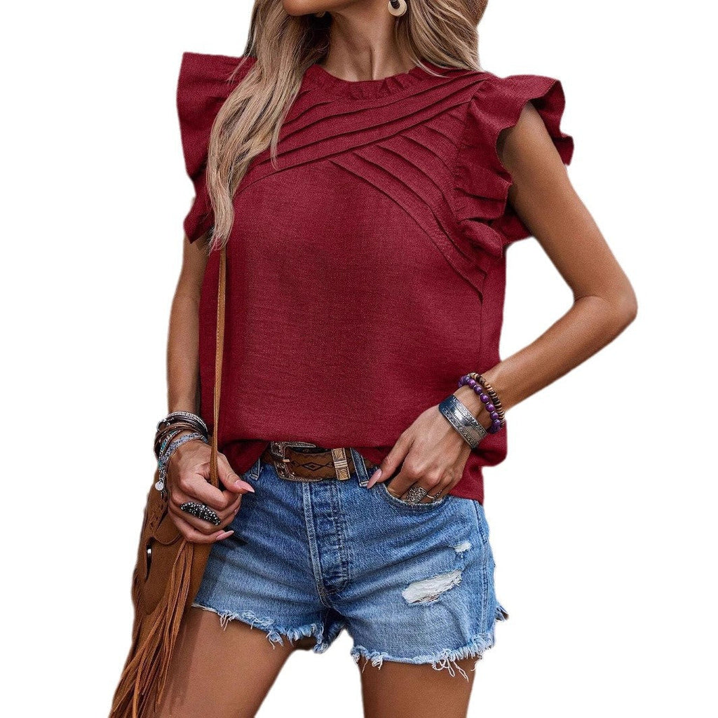 Damen Leichte Bluse mit Rüschendetails GR