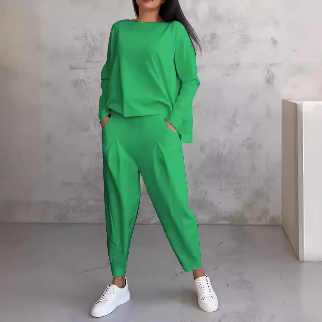 GR | Irregular Harem Pants Long Sleeve Set 