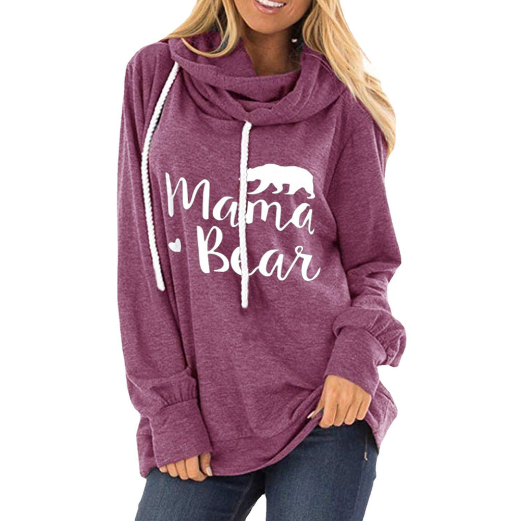 Damen lässiges Kapuzenshirt mit tiefem Ausschnitt und einzigartigem Druck GR