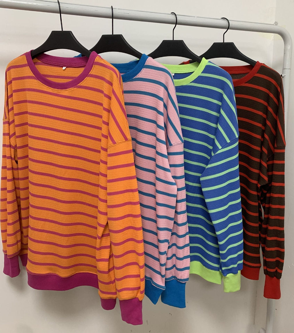 Damen lässiger und bequemer Pullover mit strukturiertem Rippenmuster und weitem Schnitt GR