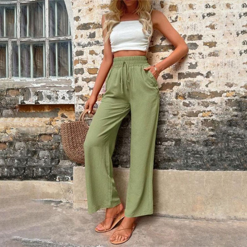 GR | Colorful, airy summer trousers for women with wide legs