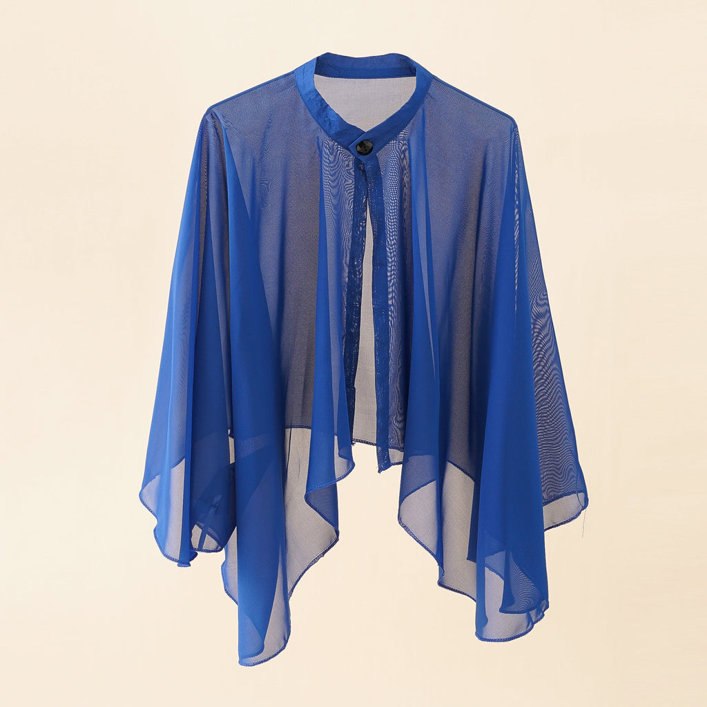 Women's airy chiffon kimono with wide flared sleeves, size S