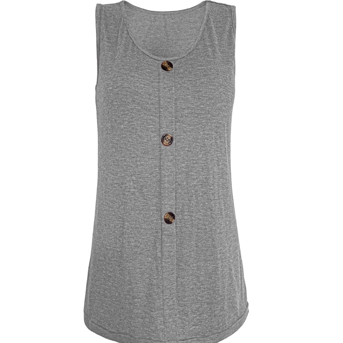 Women's sleeveless button-up top with a modern cut and comfortable fit, size [size missing]