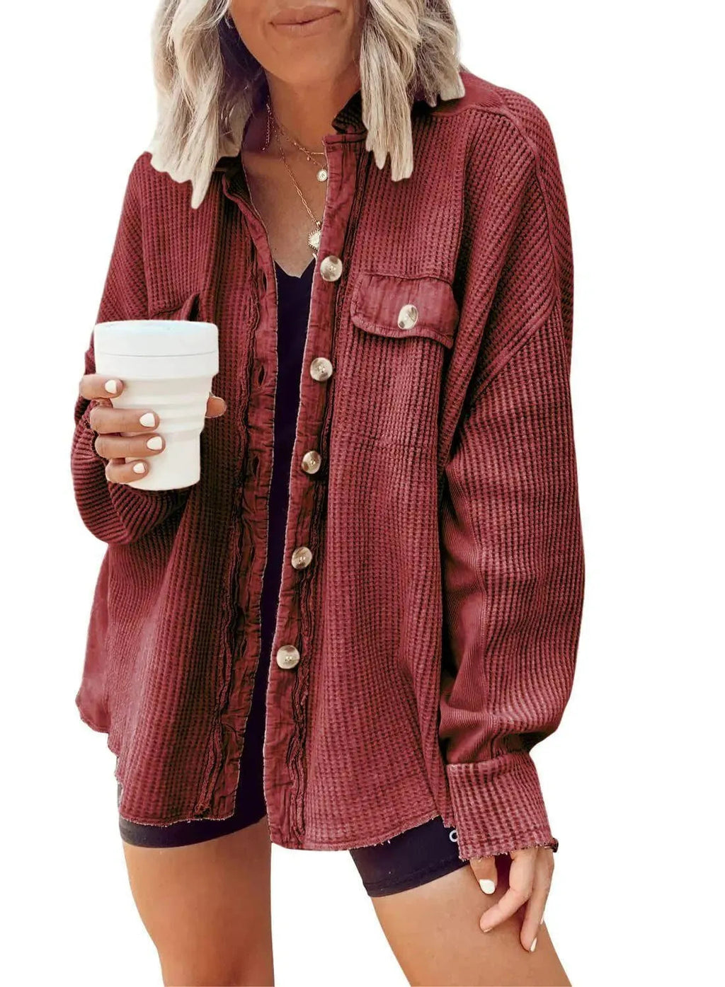 GR | Women's irregular shirt jacket