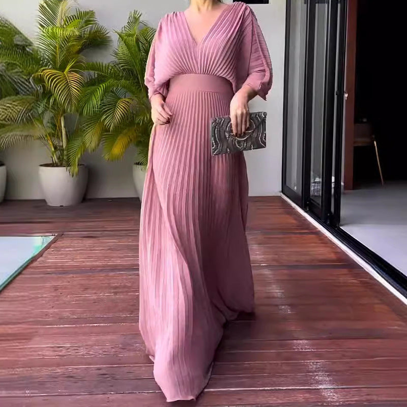 GR | Vibrant pleated maxi dress