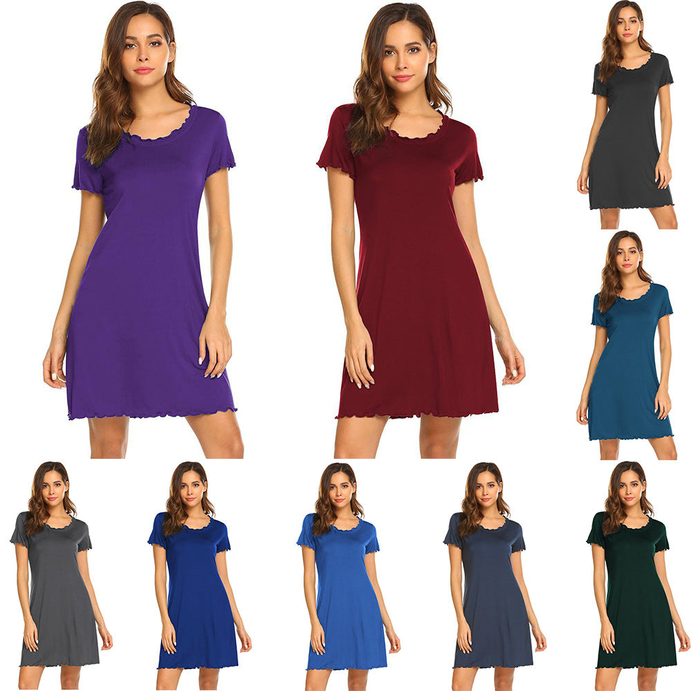 Women's nightgown with subtle scalloped edges by GR