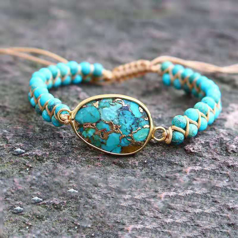 GR | Ethnic Handmade Women's Bracelet with Turquoise Beads