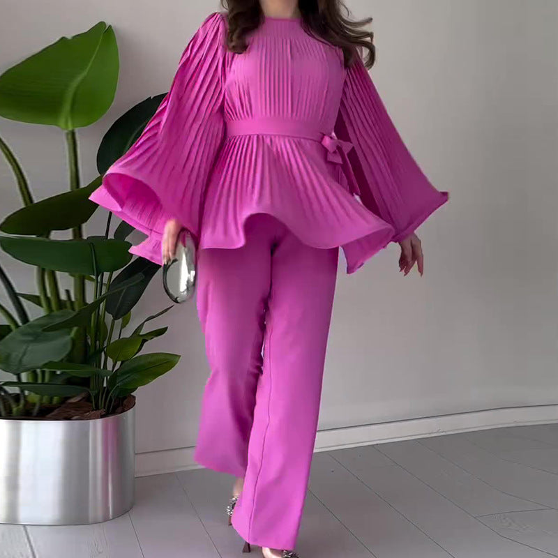 GR Swing suit with round neck and batwing sleeves