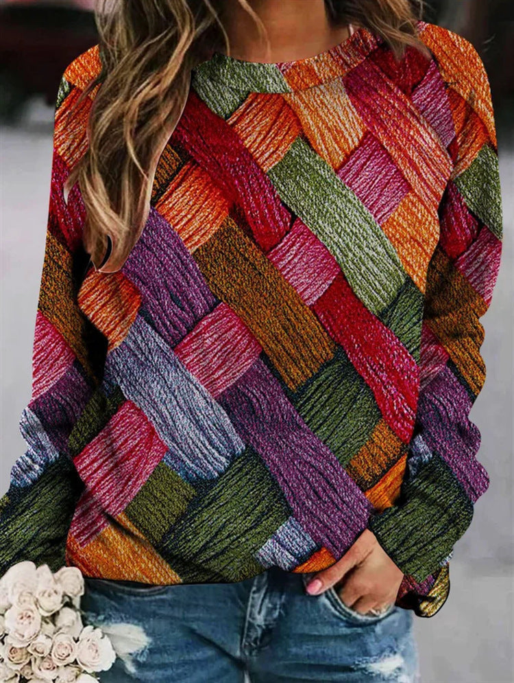 Printed wool sweater