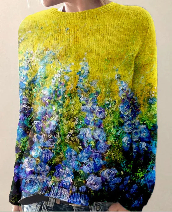 GR | Bequemes Sweatshirt mit Blumenmuster