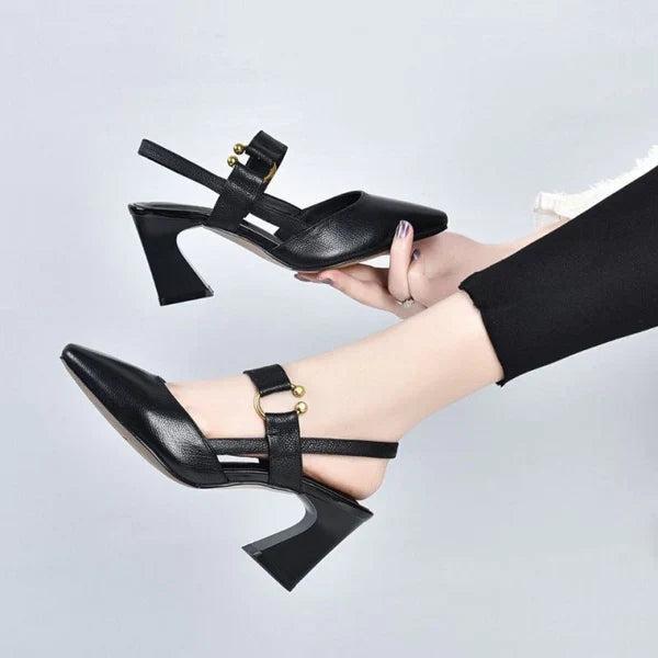 GR - Orthopedic High Heel Sandals | Kitten Heel Strap Sandals 