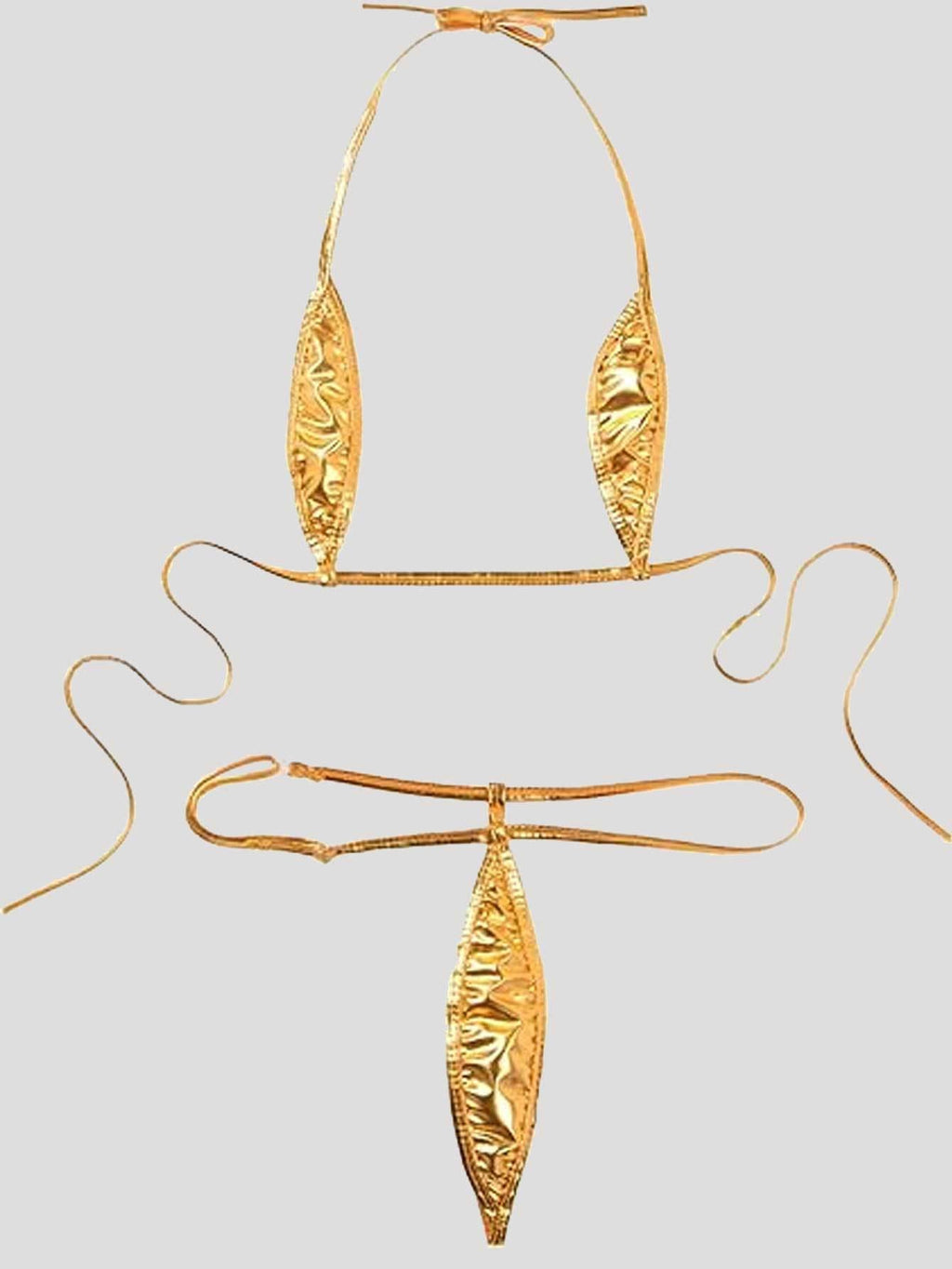 Women's bikini set with a glossy design and adjustable straps, size [size missing]