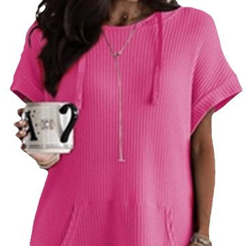 Damen lässiges Hoodie-Kleid mit praktischer Kängurutasche und Relaxed-Fit GR