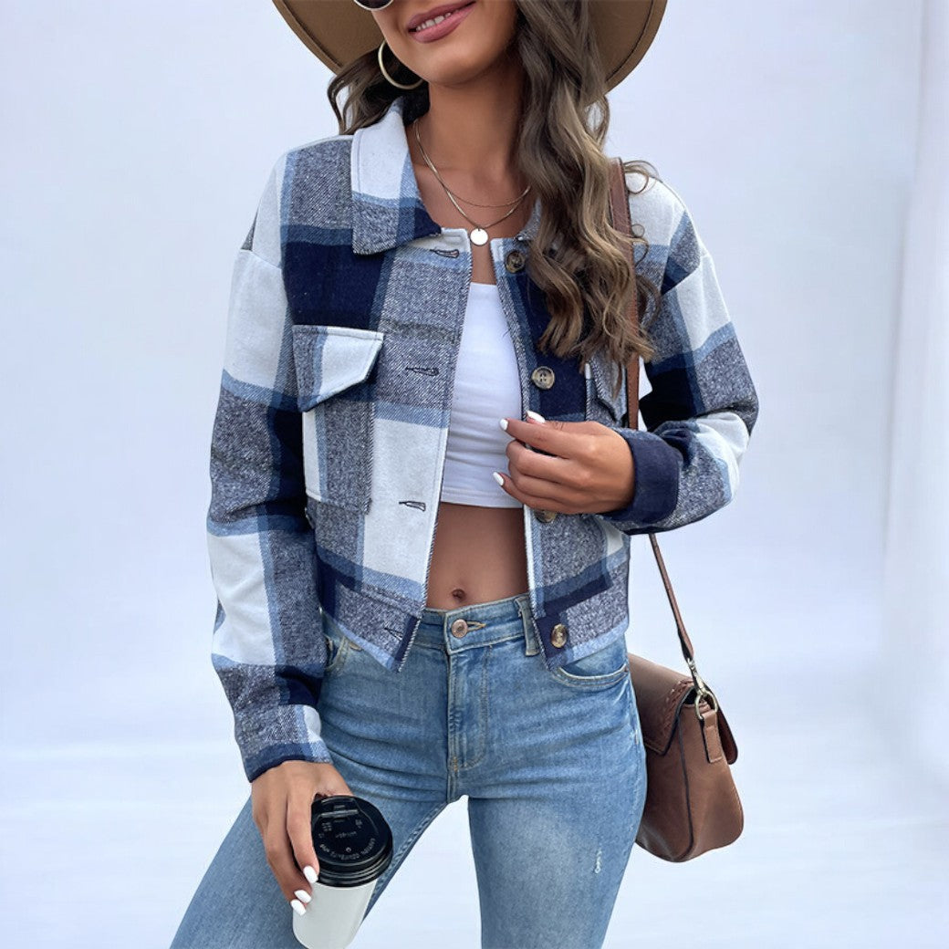 GR | Fashionable plaid jacket